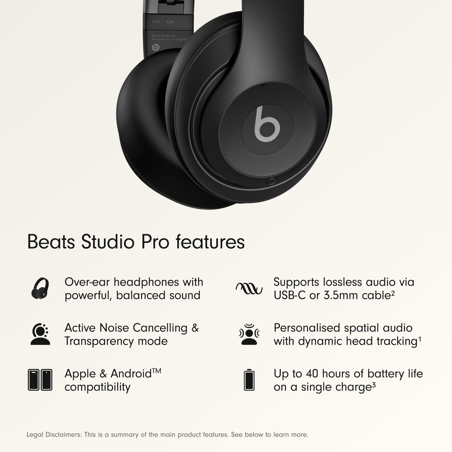 Beats Studio Pro Premium Wireless Over-Ear ANC Headphones with USB-C lossless audio and 40-hour battery - view 2