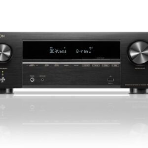 Denon AVR-X1800H 7.2-Channel 80W 8K AV Receiver with Dolby Atmos DTS:X HEOS Audyssey MultEQ HDMI 2.1 4K 120 Best Sub-600 AVR 2025-2026