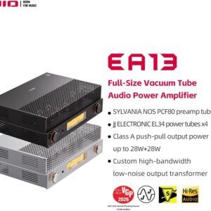 FiiO EA13 Class A Push-Pull EL34 Tube Integrated Amplifier with 4 RCA inputs, dedicated headphone output, dual analog VU meters - view 4