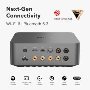 WiiM Amp Ultra Streaming Amplifier with HDMI ARC, RoomFit room correction, 3.5-inch touchscreen, and 100W per channel Class-D power