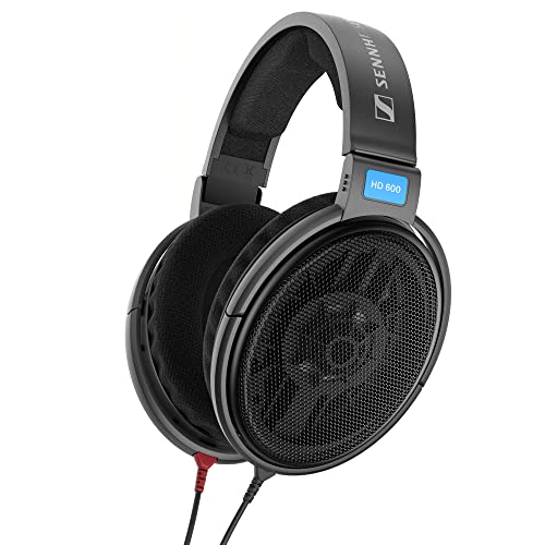 Sennheiser HD 600 Audiophile Open-Back Headphones - side profile showing open-back grille design and velour earpad - view 2